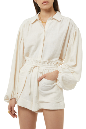 Brigitte Balloon Sleeve Cotton Shirt